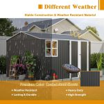 Garden Storage Shed 10 X 8 Ft Anthracite Metal Apex Roof - Image 4