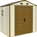 Plastic Garden Storage Shed 8 X 6 Ft Brown Double Doors Lockable