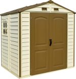 Plastic Garden Storage Shed 8 X 6 Ft Brown Double Doors Lockable