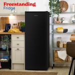 Freestanding Larder Fridge 242L 55cm 143cm Black - Image 3