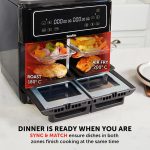 Dual Zone Digital Air Fryer 11L 2400W 10 Presets Black - Image 5