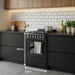 Electric Cooker 62L Oven 4 Hotplates Freestanding 60cm Matte Black - Image 4