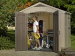 Resin Garden Storage Shed 8 X 6 Ft Brown Double Doors Lockable - Image 9