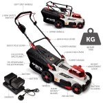 Cordless Lawn Mower 37cm 40V 2x4.0Ah Batteries 6 Heights 35L - Image 9