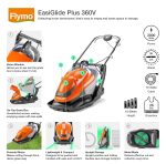 Corded Electric Hover Lawn Mower 1800W 36cm 26L 4 Heights Orange Grey - Image 3
