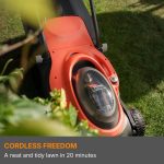 Cordless Lawn Mower 32cm Cutting Width 4 Height Settings 30-60mm 18V 4.0Ah Orange - Image 7