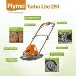 Electric Hover Lawn Mower 1400W 25cm 3 Heights 10m Cable Orange Grey - Image 9