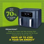 Vortx 8.5L Dual Basket Air Fryer With Dual Cook Function 2400W Midnight Blue Chrome - Image 4