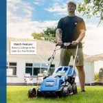 Electric Lawn Mower 38cm 1600W 40L Bag 5 Cutting Heights Blue - Image 3