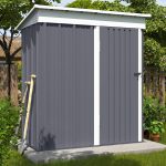 Metal Garden Storage Shed 8 X 4 Ft Dark Grey Alloy Steel Lockable Door - Image 10