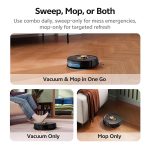 Robot Vacuum And Mop 8000Pa LiDAR Navigation 150 Min Black - Image 4