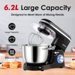 Stand Mixer 6.2L 1400W 6 Speed Tilt-Head Black - Image 3