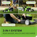 Cordless Lawn Mower 46cm 48V Self-Propelled 55L Bag 2x4Ah Batteries - Image 9