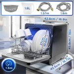 Table Top Dishwasher 5L 950W 8 Programs Black - Image 2
