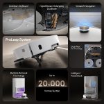 Robot Vacuum And Mop 20000Pa Conquers Obstacles Up To 2.4In Liftable Brush And Mops White - Image 9