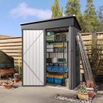 Vertical Garden Storage Shed 29.5 X 17.3 X 68.3 In Black Galvanized Steel - Image 10