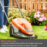 Corded Electric Hover Lawn Mower 1800W 36cm 26L 4 Heights Orange Grey - Image 2