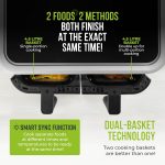 Dual Basket Air Fryer 9L 2400W 8 Presets Sync Function Black - Image 4
