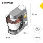 Stand Mixer 7L 5L 1400W 6 Speeds Touch Screen Silver - Image 5