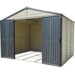 Plastic Garden Storage Shed 10.5 X 8 Ft Double Doors Lockable Dark Grey - Image 6