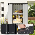 Vertical Garden Storage Shed 29.5 X 17.3 X 68.3 In Black Galvanized Steel - Image 3