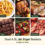Tri Zone 13.6L Air Fryer Oven 3 Independent Cooking Zones PFAS-Free Black - Image 7