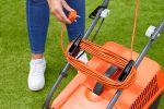 Corded Wheeled Lawn Mower 32cm 1300W 30L Grass Box Orange Grey - Image 5