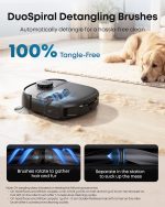 Robot Vacuum And Mop 15000Pa Suction Self-Cleaning Roller Mop Black - Image 7