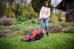 Electric Lawn Mower 32cm 1000W 30L Grass Box 3 Cutting Heights Red Black - Image 2