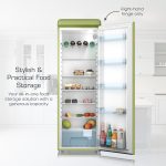 Tall Larder Fridge 337L 5 Shelves Frost Free Green - Image 3