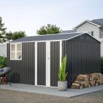 Garden Storage Shed 10 X 8 Ft Anthracite Metal Apex Roof - Image 9