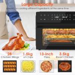 Air Fryer Oven 30L 1800W 20 Programs Rotisserie Black - Image 4