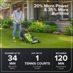 Cordless Lawn Mower 33cm 24V Brushless Motor 30L Bag 4Ah Battery - Image 2