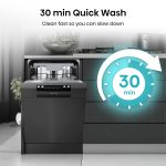 Freestanding Dishwasher 10 Place Settings 60cm Black - Image 5