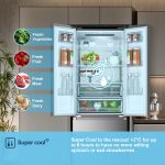 Freestanding French Door Fridge Freezer 485L Total No Frost Silver - Image 10