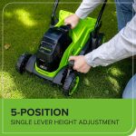 Cordless Lawn Mower 33cm 24V Brushless Motor 30L Bag 4Ah Battery - Image 5