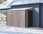 SideMate PLUS 4 x 8 Plastic Garden Shed 2.95 m² with Metal Foundation Kit Dark Grey - Image 8