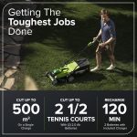Cordless Lawn Mower 35cm 40L Bag 2x40V 2Ah Batteries Green - Image 3