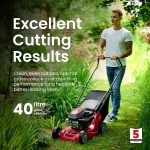 Self-Propelled Petrol Lawnmower 39cm 123cc 40L Grass Collector Red - Image 4