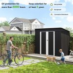 Metal Garden Storage Shed 8 X 4 Ft Dark Grey Alloy Steel Lockable Door - Image 5