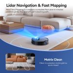 Robot Vacuum Cleaner 8000Pa LiDAR Navigation 200Mins Runtime Black - Image 6