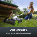 Cordless Electric Lawnmower 25cm 10in 5200RPM 18V 30 Mins Runtime Grey Green White - Image 7