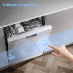 Freestanding Dishwasher 13 Place Settings 6 Programmes White Auto Door Open - Image 6