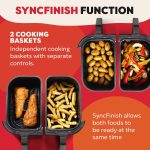 Dual Basket Air Fryer 7.6L 1700W 8 Functions Black - Image 6