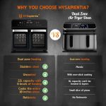 Dual Zone Air Fryer Oven 22L 2400W 10-in-1 Digital Touch Stainless Steel - Image 5