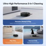 Robot Vacuum Cleaner 8000Pa LiDAR Navigation 200Mins Runtime Black - Image 5