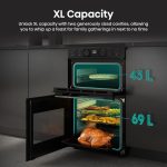 Electric Cooker 69L/43L Double Oven Air Fry Mode Ceramic Hob Black - Image 6