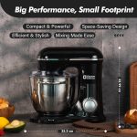 Stand Mixer 1300W 6L 10 Speeds Pulse Function Black - Image 5