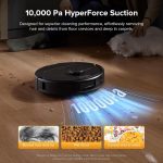 Robot Vacuum Cleaner With Mop 10000Pa Suction Dual Anti-Tangle Brushes Black - Image 2