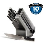 Knife Block Set With Integrated Sharpener 6-Piece Stainless Steel Black - Image 3